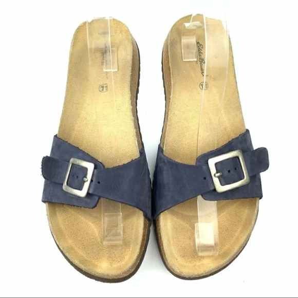 Eddie Bauer sandals size 11 navy blue suede slides - Picture 2 of 11